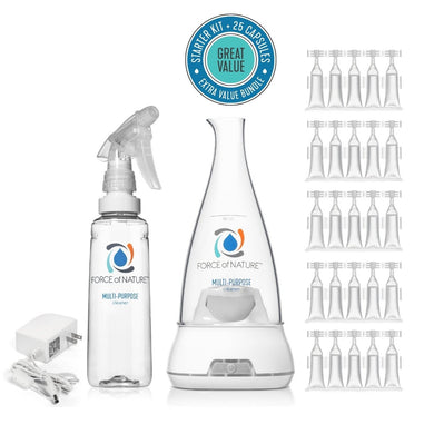 Disinfectant, Sanitizer, Cleaner & Deodorizer;  FORCE of NATURE  Hypochlorous Acid,   Starter Kit.