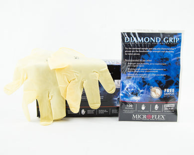 Gloves Diamond Grip Latex Sm - XLg